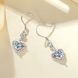 Hiyong 925 Sterling Silver Heart Earring with Crystal Zircon