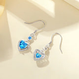 Hiyong 925 Sterling Silver Heart Earring with Crystal Zircon