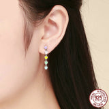 925 Sterling Silver Rainbow Heart to Heart Rings & Earrings Set