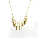 925 Silver Leaf Necklace with Crystal Zircon Pendant