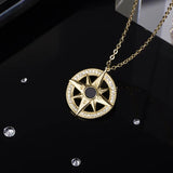 Hiyong Compass 925 Silver Necklace Star Pendant Choker Silver Hexagram Gift