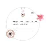 Hiyong Compass 925 Silver Necklace Star Pendant Choker Silver Hexagram Gift