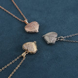 Photo Box Necklace Pendant Engraved Name Diamond Heart Frame