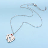 Hiyong Footprint Pendant Necklace Personalized Birth Stone Mom Dad