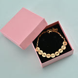 Hiyong Personalized Disc Letter Bracelet Charm Name Jewelry
