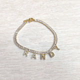 Hiyong Name Anklet 9mm Zircon Letter Anklet Personalized Number Anklets