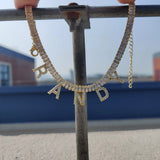 Hiyong Name Anklet 9mm Zircon Letter Anklet Personalized Number Anklets