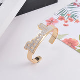 Hiyong Name Bangle, Personalized Women Nameplate Bangles Double Layer Bracelet