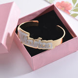 Hiyong Name Bangle, Personalized Women Nameplate Bangles Double Layer Bracelet