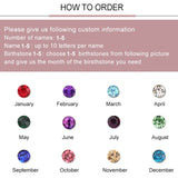 Hiyong Open Bangle Birth Stone Name Bangle Adjustable Bracelets