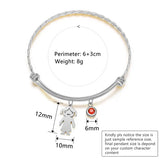 Hiyong Open Bangle Birth Stone Name Bangle Adjustable Bracelets