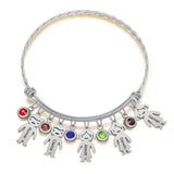 Hiyong Open Bangle Birth Stone Name Bangle Adjustable Bracelets