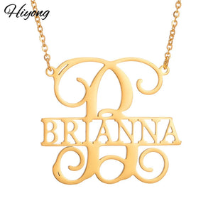 Hiyong Name Letter Necklace Choker Pendant Nameplate