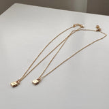 Hiyong Letter Necklace Lock Portrait Pendants Necklaces Metal Key Heart