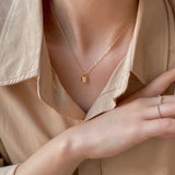 Hiyong Letter Necklace Lock Portrait Pendants Necklaces Metal Key Heart