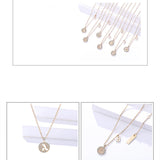 Hiyong Initial Letter Necklace 925 Silver Pendant Round Zircon Mother's Gift