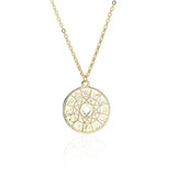 Hiyong S925 Silver Zodiac Sign Constellations Compass Pendant Necklace