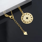 Hiyong S925 Silver Zodiac Sign Constellations Compass Pendant Necklace