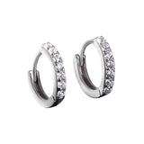 925 Silver Zircon Ear Clip Earrings, Mother's Gift
