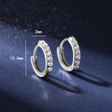 925 Silver Zircon Ear Clip Earrings, Mother's Gift
