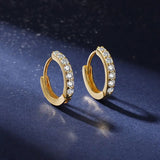 925 Silver Zircon Ear Clip Earrings, Mother's Gift