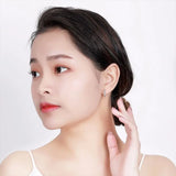 925 Silver Zircon Ear Clip Earrings, Mother's Gift