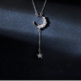 925 Silver Necklace Moon Pendant Star Pendant Necklace Women