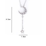 925 Silver Necklace Moon Pendant Star Pendant Necklace Women