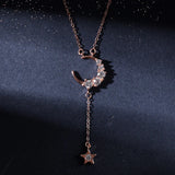 925 Silver Necklace Moon Pendant Star Pendant Necklace Women