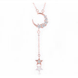 925 Silver Necklace Moon Pendant Star Pendant Necklace Women