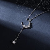 925 Silver Necklace Moon Pendant Star Pendant Necklace Women