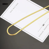 Hmeey 3-5mm Women Herringbone Necklace, Silver Collarbone Chain Choker