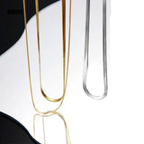 Hmeey 3-5mm Women Herringbone Necklace, Silver Collarbone Chain Choker