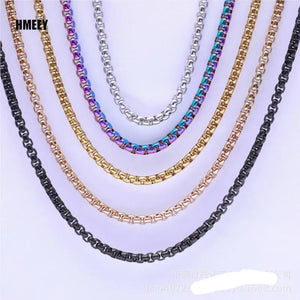 Hmeey Rope Chain Necklace Stainless Steel Pendant