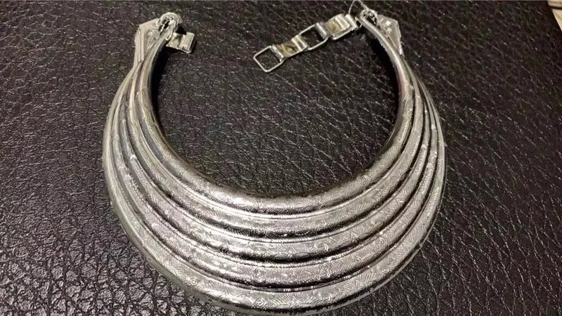 Hmong Hollow Collar Man and Necklace Five Layer Jewelry