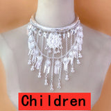 Hmong Miao Kid Xauv Dance Party Collar Necklace Jewelry Torques Choker