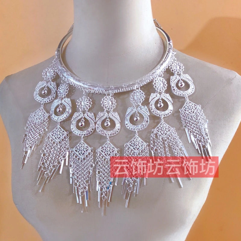 Hmong Miao Xauv Dance Party Year Collar Necklace Jewelry Torques Choker
