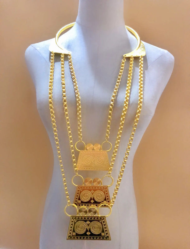 Hmong One Layer Collar Miao Necklace Xauv Jewelry Man Dance Happy Year Gift