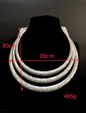 Hmong Triple Collar Ethnic Lady Necklace