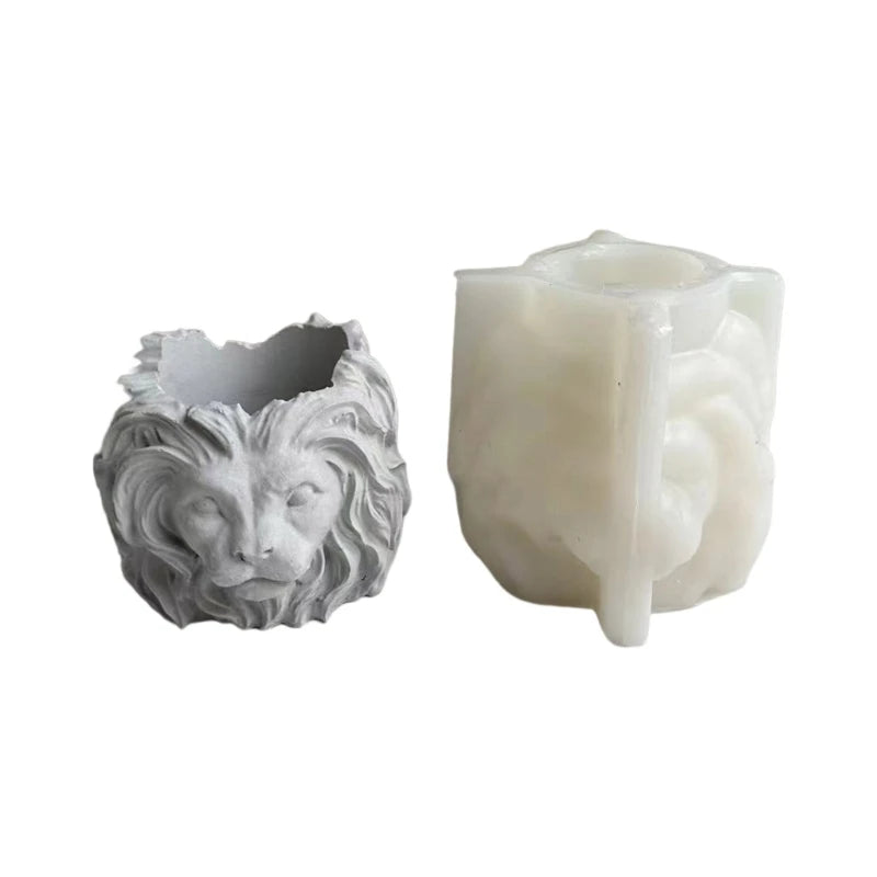 Resin Mold Lion Flower Pot Silicone Epoxy Molds DIY Jewelry Storage Box