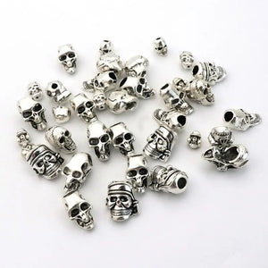 Tibetan Large Skull Beads Metal Spacer Bracelet Necklace Diy Accessory
