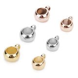 100pcs CCB Clip Clasp Beads - Tube Bead Rose Golden Plated Spacer Loose Beads