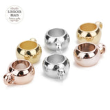 100pcs CCB Clip Clasp Beads - Tube Bead Rose Golden Plated Spacer Loose Beads