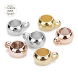 100pcs CCB Clip Clasp Beads - Tube Bead Rose Golden Plated Spacer Loose Beads