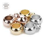 100pcs CCB Clip Clasp Beads - Tube Bead Rose Golden Plated Spacer Loose Beads