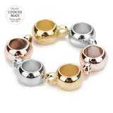 100pcs CCB Clip Clasp Beads - Tube Bead Rose Golden Plated Spacer Loose Beads