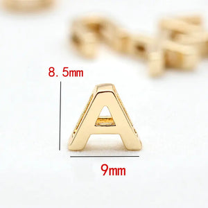 1.4MM 14K Plated Brass A-Z Alphabet Letter Charms Pendants DIY Jewelry Making