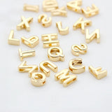 1.4MM 14K Plated Brass A-Z Alphabet Letter Charms Pendants DIY Jewelry Making