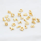 1.4MM 14K Plated Brass A-Z Alphabet Letter Charms Pendants DIY Jewelry Making