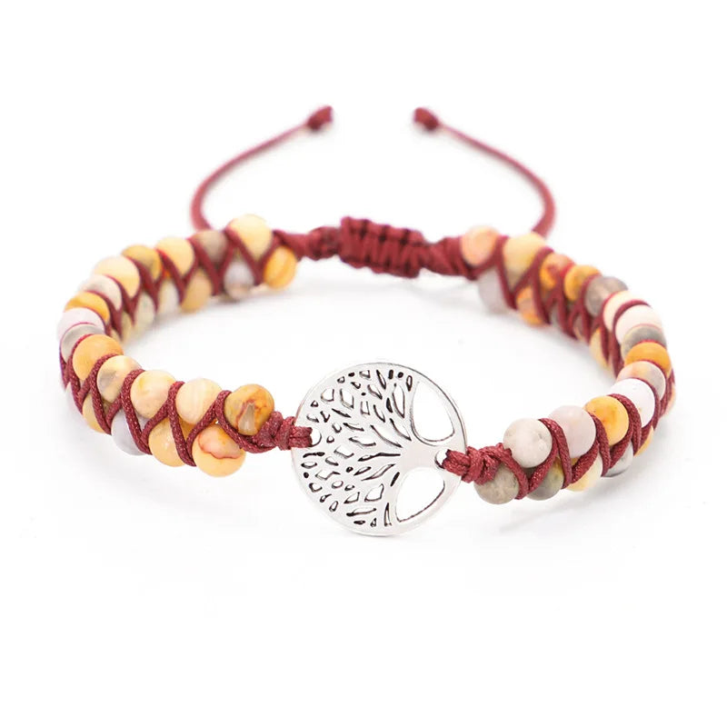 Holiday Gift Stone Bracelet Stainless Steel Men Women Jewelry